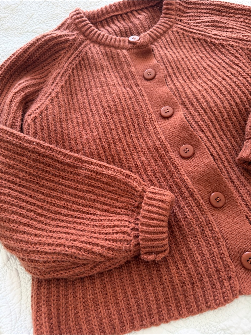 Soft & Cozy button-Front Cardigan Sweater - Rusty Brown M - Picture 3 of 12